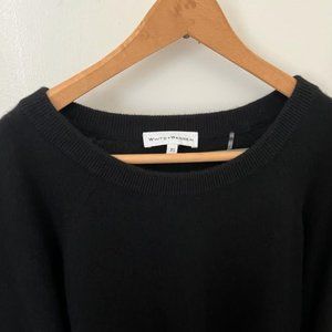 White + Warren Black Cashmere Sweater